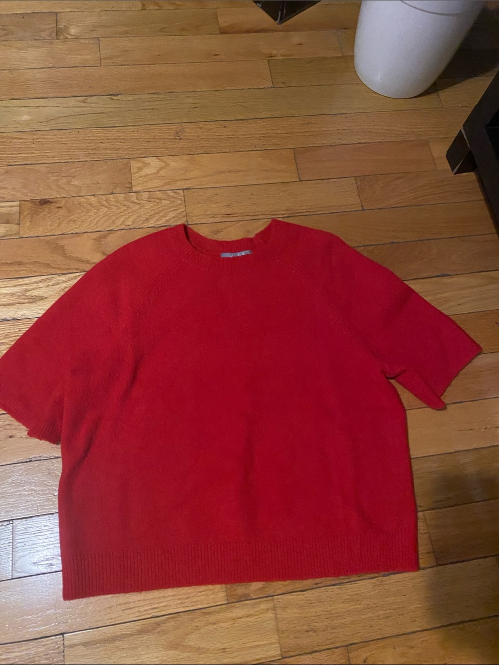 Marled Women's Red Crewneck Short Sleeve Sweater